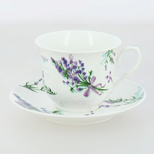 Набор чайный 4 предметов Лаванда (чашка 220мл-2шт/блюдце-2шт) фарфор 000000000001209853
