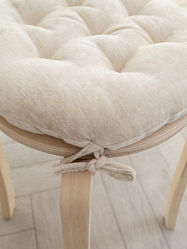 Подушка на стул 40см DE'NASTIA молочный велюр меланж полиэстер 000000000001226729