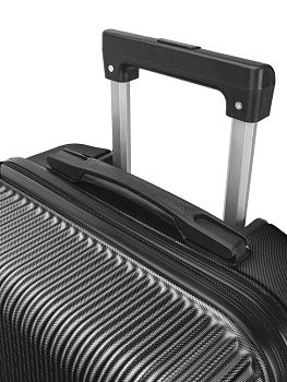 Чемодан на колесах M (42х26х65см) геометрия черный ABS 000000000001226509