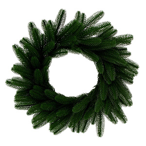 Венок новогодний 45 см зеленый литой 000000000001225526