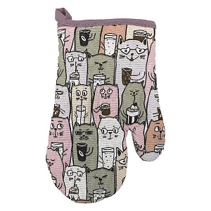 Прихватка-рукавица 18х26см BONITA Котики рогожка хлопок 000000000001218560