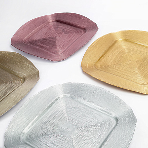 Блюдо сервировочное 33см GLASSCOM SQUARE pink стекло 000000000001213156