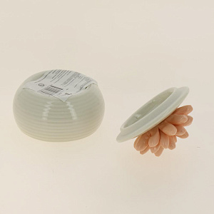 Декоративная шкатулка белая с персиковым цветком из фарфора / 7x7x5,6см арт.76814 000000000001195738