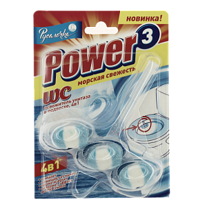 WC освежитель Power 3 МОРСКАЯ СВЕЖЕСТЬ РУСАЛОЧКА 439276 000000000001198919