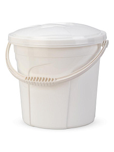 Ведро 5л с крышкой белый полиэтилен 000000000001227323