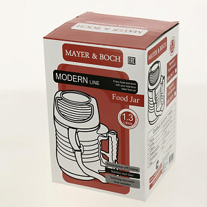 Термос пищевой, контейнер из платика и стали, крышка и корпус из полипропилена, внутренняя колба из стали 1,3 л MAYER&BOSH 29078 000000000001196077