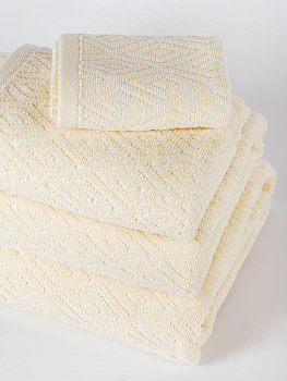 Полотенце махровое 50х90см СОФТИ Ромб молочный хлопок 100% 000000000001214689