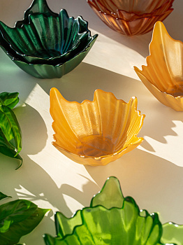 Ваза-конфетница 14см EFE GLASS Цветок металлик золото стекло 000000000001213534