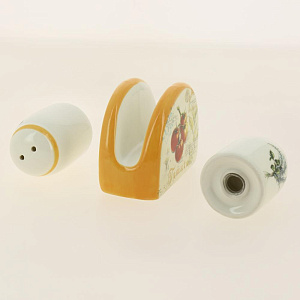 Набор сол+пер+салфетница 1/3 подарочная упаковка Tuscan vegetables  доломит ZFC049-36 000000000001196881