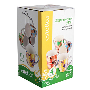 Набор кружек Итальянский Узор Estetica, 360мл, 4 шт. 000000000001118377