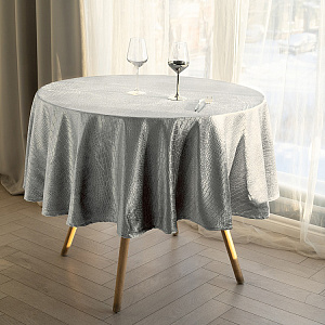 Скатерть D170см LUCKY Бархат серый полиэстер 000000000001221324