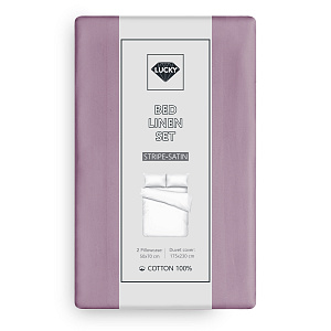 Комплект постельного белья 2сп 50х70см-2шт LUCKY темная слива страйп-сатин хлопок 000000000001218100