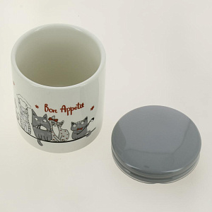 Банка для сыпучих продуктов 730мл ELRINGTON КОТЫ-ПОВАРЯТА с крышкой  ПУ керамика 000000000001206064