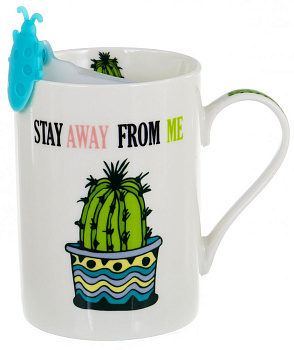 Кружка заварочная 310мл BALSFORD Кактус силиконовое сито подарочная упаковка фарфор 000000000001197858