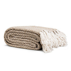 Плед 190х220см LUCKY QUADRO бежевый хлопок Плед 190х220см LUCKY QUADRO бежевый хлопок 000000000001214658