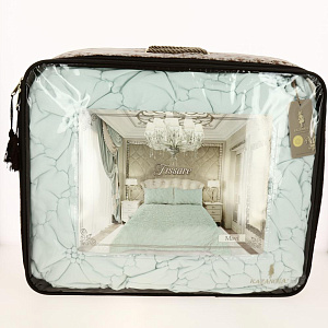 Набор ЕВРО Fissare(Мави)Покрывало:240х260см(1шт)Наволочки:50х70см(2шт).70%Вискоза/30%Хлопок.Наполнитель-100%ЭкофайберSR56-214-2.4. 000000000001200039