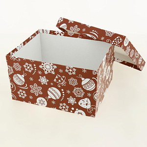 Коробка подарочная 23x19x13см РУТАУПАК Елочные игрушки прямоугольная 000000000001208354