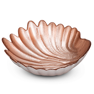 Ваза-конфетница 14см GLASSCOM Ракушка Copper стекло 000000000001219184