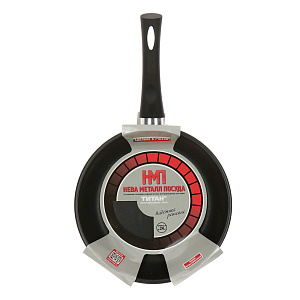 Сковорода 24см НЕВА МЕТАЛЛ ПОСУДА Классическая Титан литой алюминий 000000000001141298
