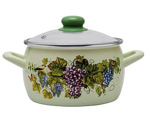 Кастрюля 5,3л Виноград с крышкой эмаль 2930 000000000001183181