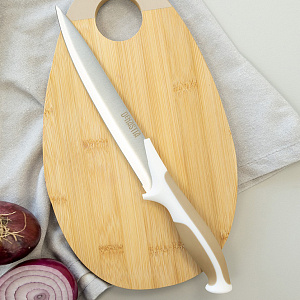 Нож разделочный 20см DE'NASTIA бежевый нержавеющая сталь/пластик/термопластичная резина 000000000001211436