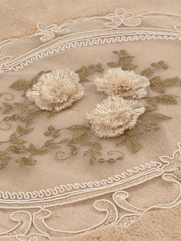 Ковр 60х100 100%хл капуч овал кружево Т 000000000001187187