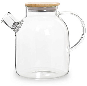 Чайник заварочный 1,8л с бамбуковой крышкой стекло 000000000001219966