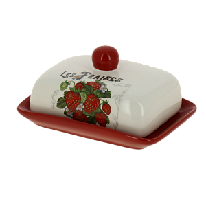 Масленка 17,9x13,2x8см Клубника Доломит M56070 000000000001195605