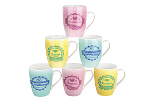 Кружка 340мл КОРАЛЛ Женские имена бочка в ассортименте 000000000001195403