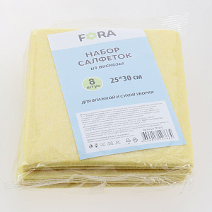 Набор салфеток 25х30см 8шт FORA вискоза 000000000001216704