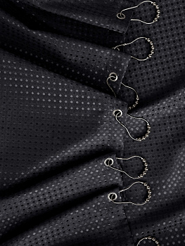 Шторка для ванной 180x200см DE'NASTIA Вафля с водоотталкивающей пропиткой черный полиэстер 000000000001219130