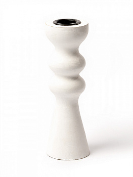 Подсвечник 5x5x15см DE'NASTIA белый дерево манго 000000000001230458