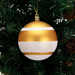 Декоративное украшение Набор шаров 4шт 8см Матовый серия Золотая пластик 000000000001224103