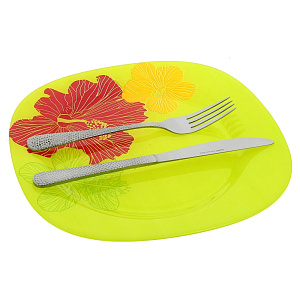 Плоская тарелка Hibiscus Green Luminarc 000000000001005307