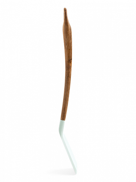 Лопатка кулинарная 34x7,5x1,6см DE'NASTIA деревянная ручка из акации мятный силикон 000000000001213963