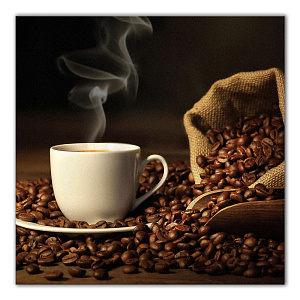 Картина на холсте 31х31см ПОСТЕР-ЛАЙН Кофе зерновое Экологически чистые материалы и высококачественная печать делают изображение ярким и красочным 000000000001206816