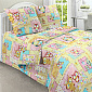 Комплект постельного белья 1,5-спальный Сладкие сны Совята 100%хлопок поплин 110гр/м рисунок 1696
