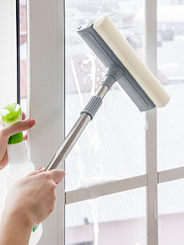 Окномойка 75-125см LUCKY с телескопической ручкой серый нержавеющая сталь/пенополиуретан/резина 000000000001217309