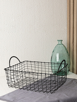 Корзина 35x30x15см DE'NASTIA с ручками черный сталь 000000000001229602