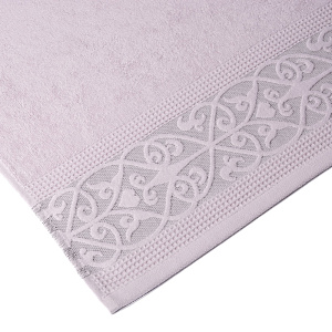 Полотенце махровое 70х130см DINA ME Вензельный бордюр сиреневое хлопок 000000000001212854