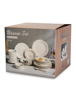 Набор столовой посуды 24 предметов Beatrice (обеденная 27см-6шт/десертная 20см-6шт/суповая 20см-6шт/салатник 14см-6шт) фарфор 000000000001229765