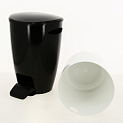 Урна с крышкой с педалью 5л чёрно-белая 20х23х30см пластик PRIMANOVA M-E04-21 000000000001201683