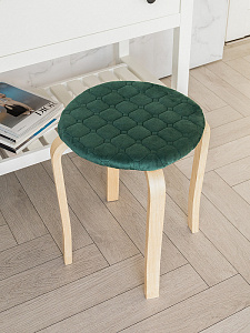 Чехол на табурет 33см DE'NASTIA круглый на резинке зеленый полиэстер 000000000001229940