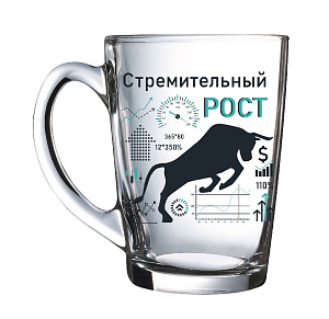 КАПУЧИНО Кружка 300мл ОСЗ Успешные бычки стекло 000000000001202846