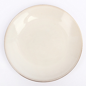 Тарелка десертная 20см кремовый глазурованная керамика 000000000001213894
