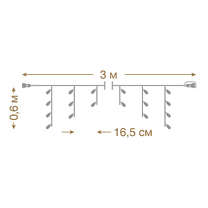 VEGAS Электрогирлянда конструктор Бахрома 72LED цв.3м 24V 55090 000000000001180348