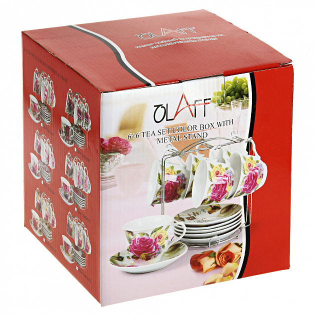 Чайный набор Цветы Olaff, 12 предметов 000000000001170949