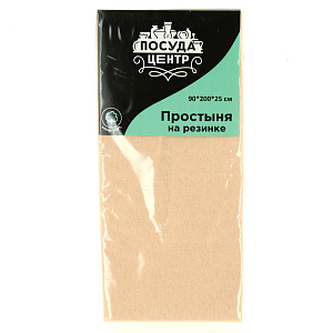 Простыня на резинке 90х200х25см ПОСУДА ЦЕНТР оранжевый трикотаж хлопок 000000000001187004