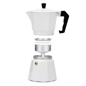Кофеварка гейзерная 300мл индукция белый алюминий 000000000001220188