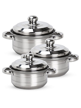 Набор кастрюль 3шт (16/18/20см) нержавеющая сталь 000000000001229054